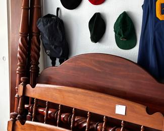 Cherry queen size poster bed and maple full size
