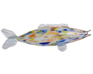 Mid Century Murano Glass Exotic Handmade Sculpture Multi Colored Fish