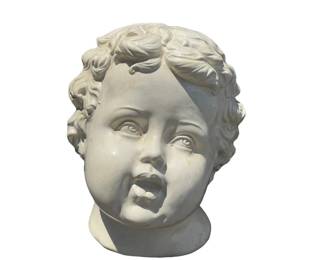 Mid-20th Century Ceramic Clay Italian Putto Cherub Head Bust