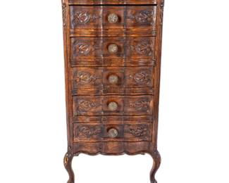 18th Century French Louis XV Walnut Tall Chiffonier Lingerie Chestof Drawers