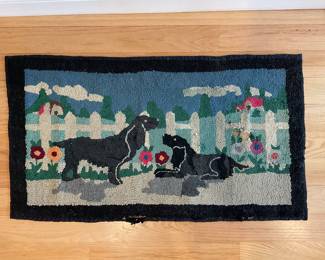 Country House hooked rug with spaniels