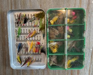 One example of Hundreds of hand tied flies in cases