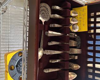 Large set of vintage silverware and accessory pieces