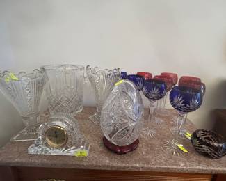 Cut a clear crystal stems, Waterford Clock