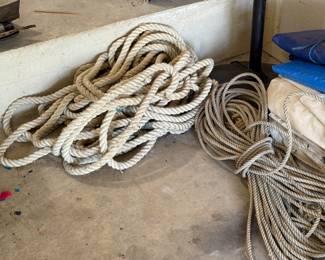 200 foot of 1" Nylon Rope and 100' 1/2" Nylon Rope