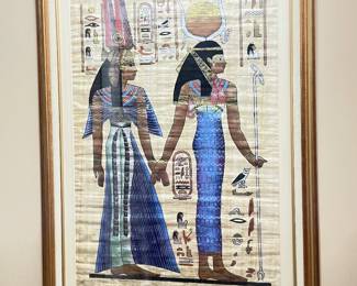 Large framed Egyptian art