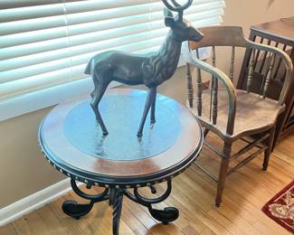 Solid bronze buck figure