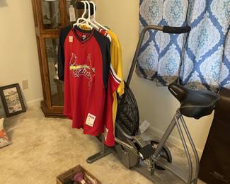 Scwinn Airdyne. STL MLB shirt. New with tags Scottie Pippen jersey.