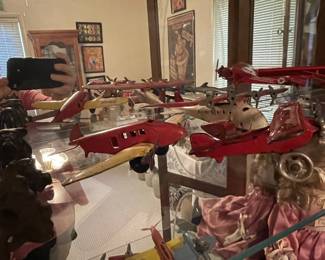 SO MANY vintage metal and cast iron planes, tractors, cars and trucks. Many are original, some are reproduction