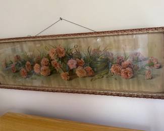 Antique Yard Long “ Pink Carnations “ 