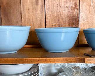 Vintage Pyrex Delphite Bluebell Mixing Bowl Set #401,402 & 403