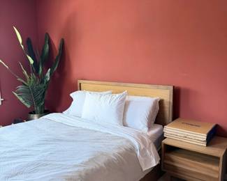 Wooden Full Bedframe = $1350  & Wooden Side Table = $275