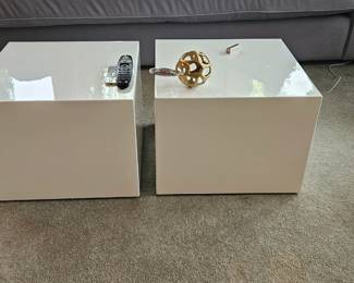 White Lacquer Cube Tables 18"x18"x13.75" = $125ea