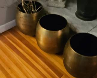 CB2 Rough Cast Brass Tone Planters
