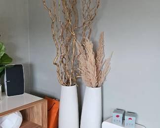 CB2 Tall White Ceramic Floor Vase 27.5" = $75ea