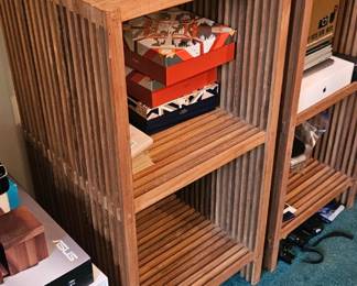 Wooden Slat Side Tables 14.75"x17.75"x36" - $175ea