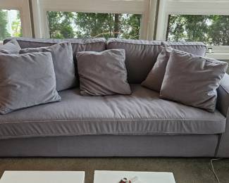 Interior Define Grey Deep Cushion Couch 77"x39.5"x24.5", Seat Depth 33.75" = $1900