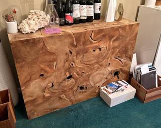 Large Custom Made Teak Coffee/Sideboard Table 46.75"x15.75"x36" = $1200