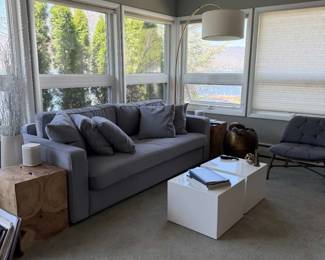 Interior Define Grey Deep Cushion Couch 77"x39.5"x24.5", Seat Depth 33.75" = $1900