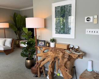 Custom Made Teak Root Side Table 49.25"x16"x31.25" = $1600