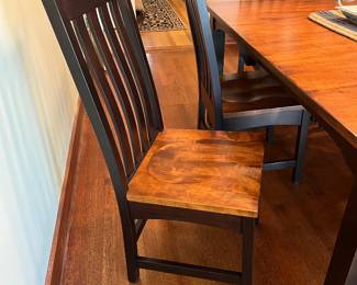 The Amish Store custom made cherry table & 6 chairs 66Lx42W also has one 24" leaf