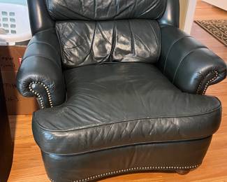 dark green leather chair