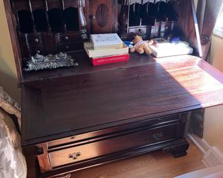 antique drop front secretary desk - 38wx43hx20d