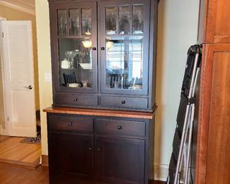 The Amish Store custom made 2 pc hutch / china cabinet - matches table 84Hx44W