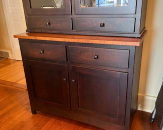 The Amish Store custom made 2 pc hutch / china cabinet - matches table 84Hx44W