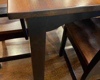 The Amish Store custom made cherry table & 6 chairs 66Lx42W also has one 24" leaf
