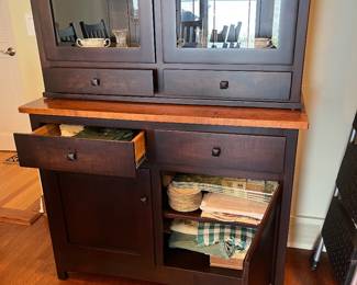 The Amish Store custom made 2 pc hutch / china cabinet - matches table 84Hx44W