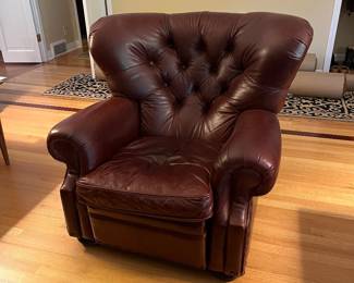 dark burgundy leather recliner