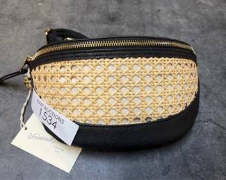 Straw Detail Belt Crossbody Bag