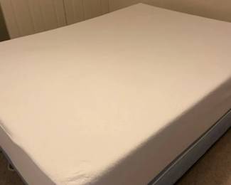 Queen Size Memory Foam Mattress, And Boxspring With Frame On Wheels