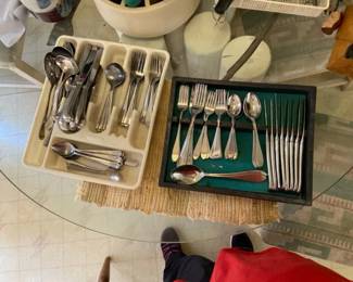 Two Trays Of Silverware