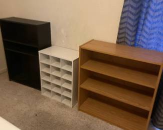Two Bookcases And One Cubby Case