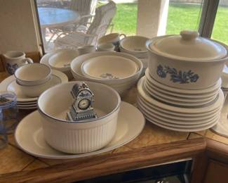 Vintage Pfaltzgraff Stoneware Dishes In A Yorktown Pattern
