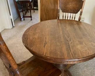 Small kitchen Pedestal Table With Two Matching Chairs