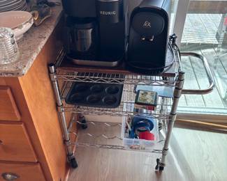 coffe stuff and wine cart