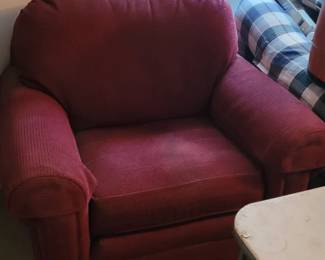 Red upholstered chair