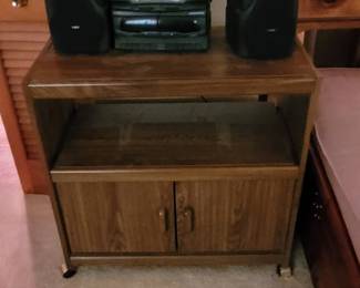 Microwave stand with stereo