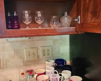 Misc. glasses, cups, serving bowls