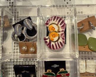 Vintage costume jewelry clip on earrings