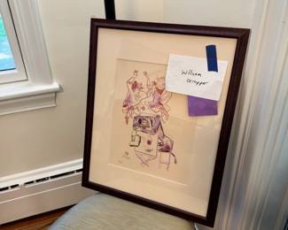 William Gropper "Dreams" signed lithograph 194 with original receipt "American Art at Mid-Century" Essex County Section- National Council of Jewish Women, Inc