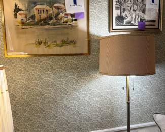 Alfred Birdsey Bermudian artist signed watercolor on left, on right is a signed etching, aquatint, and lithograph by Javier Vilato, Picasso's nephew!