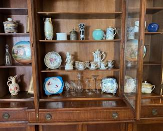 Fulper pottery, Bohemian ruby glass, Beautiful hand painted various antique porcelain collection