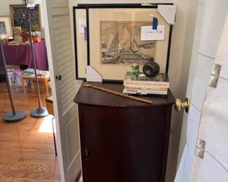 Three gorgeous signed vintage lithographs by Gordon Grant "Boats to Let", "Rain Squall", and "Between Tides" all three with bios on back and gallery tags "Associated American Artists 711 Fifth Avenue NYC"