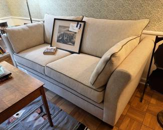 Signed lithograph of Thomas Hart Benton on loveseat. Loveseat is a sleeper sofa! Very clean, seldom used