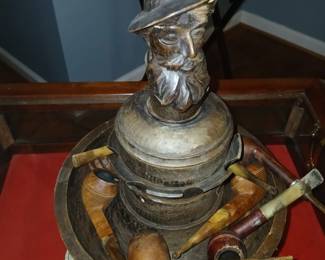 wooden carved pipe tray German?