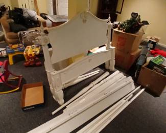 white shabby chick girls bedroom set, double 4 poster